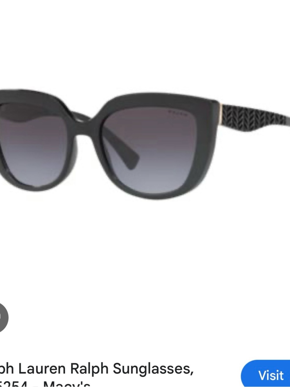 Ralph Lauren Women's Black Cat-Eye Sunglasses